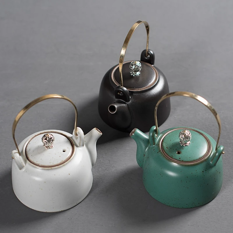 

Ceramic Kettle Japanese Retro Teapot Home Office Kung Fu Tea Set Single Teapot Creative Teaware for Home for Office