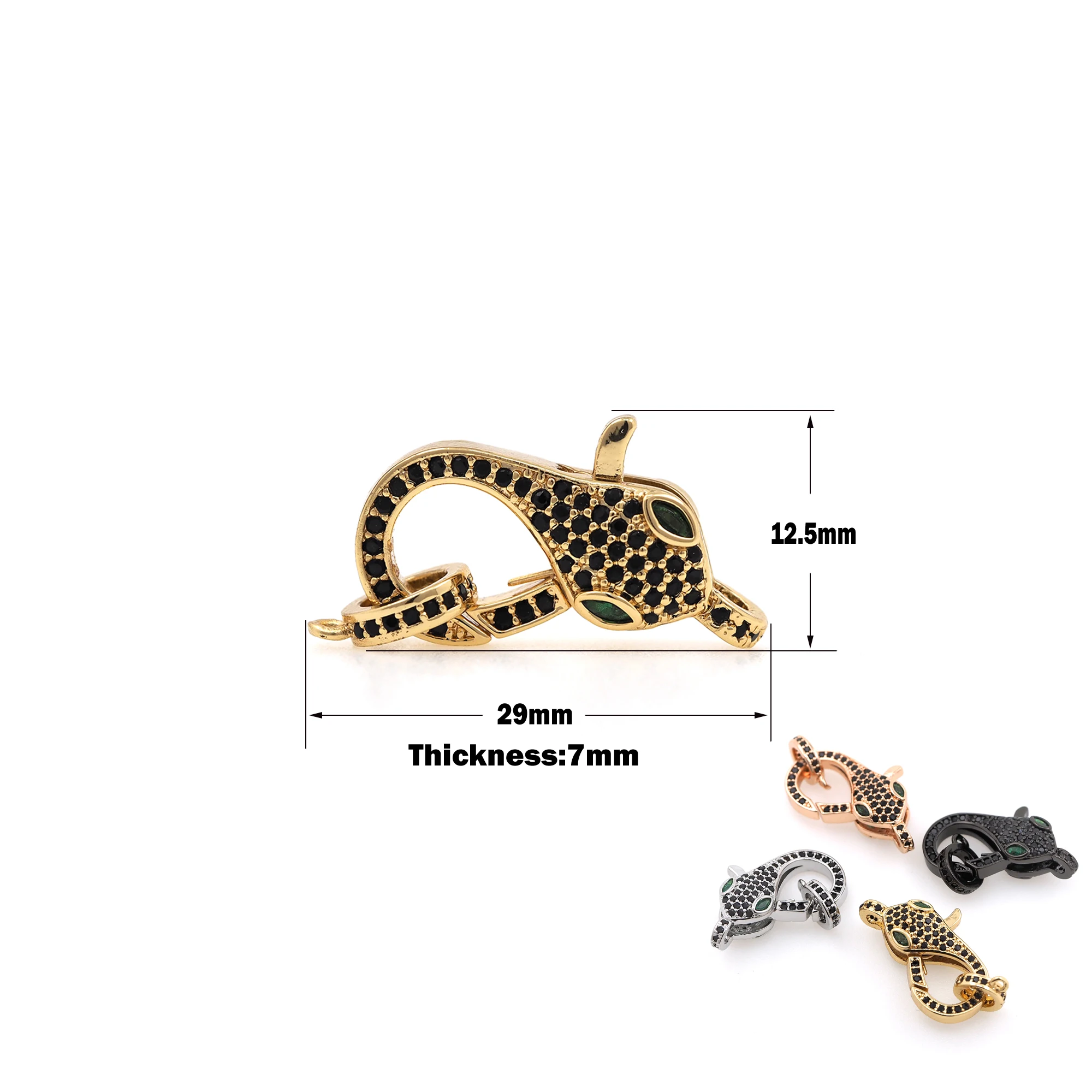Золотая розовая серебряная черная пряжка-карабин соединитель для ожерелья