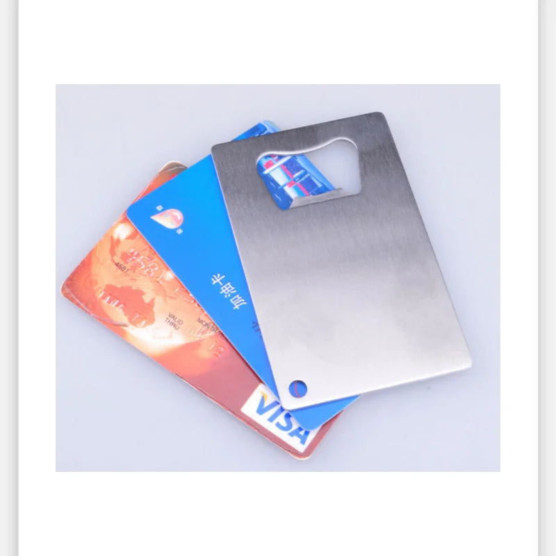 

Personalized Credit Card Sized Bottle Opener Custom Company Logo Engraved / Printed Metal Business Card Bottle Opener 100 pcs