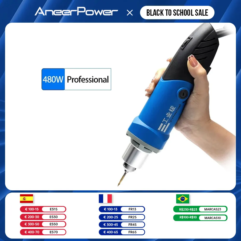 480W Mini Electric Drill Variable Speed Dremel Engraving Polishing Machine Wood Carving Rotary Tool Milling Cutter Rasp File Etc