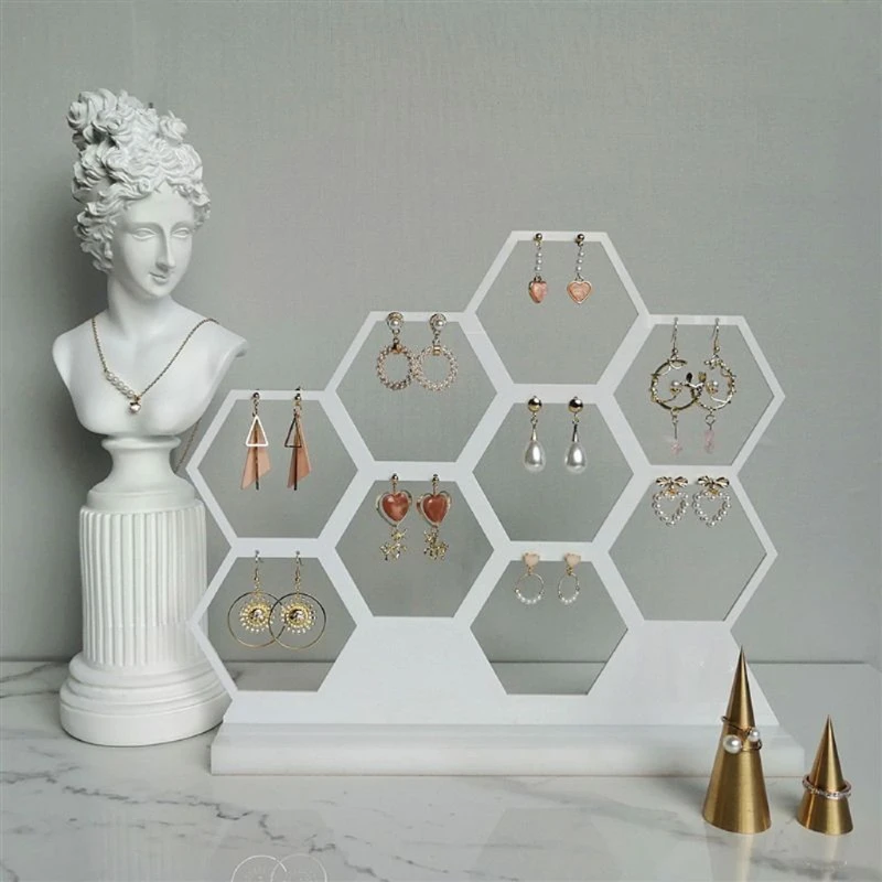 

Earring Holder Honeycomb Earring Stand Wood Earring Display Stand