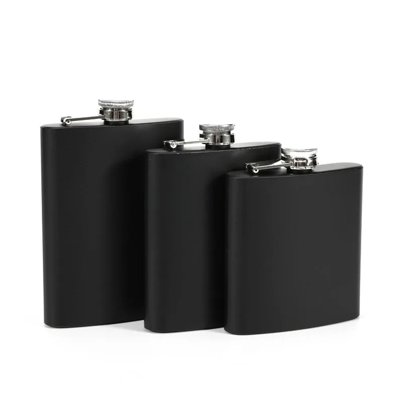 

6oz Rectangle Stainless Steel Hip Flasks Russia Flagon Colors Black Paint