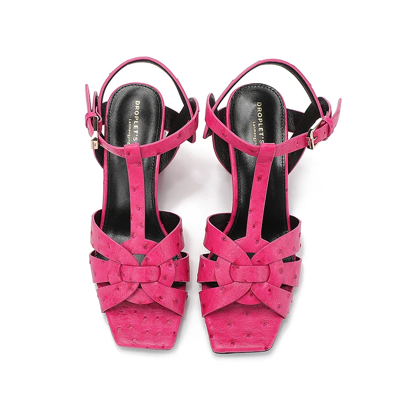 2023Italian Design New Fashion High Heel Single Shoes Casual Open Toe Fish Mouth Shoes Luxury Wedding Thick Heel Women's Sandals