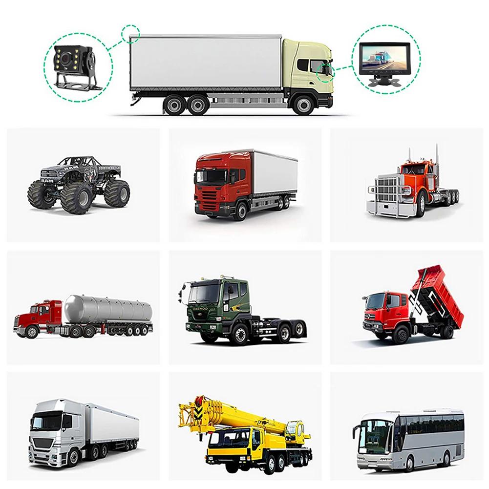 

Accessories Car Monitor Cars Lorry Rear View Replacement Reversing Camera Tractor Trucks 7\" LCD Backup Monitor