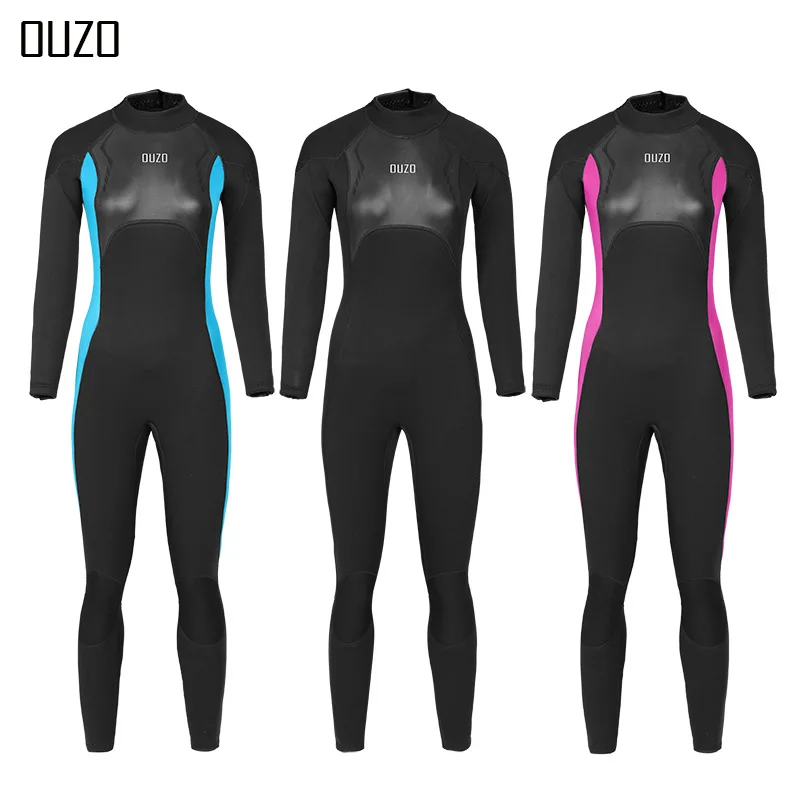 3mm Wetsuit Women Men Wet Suit Freediving Full Body Neoprene Snorkeling Dive Surfing Suit Long Sleeve One-piece Thermal Swimsuit