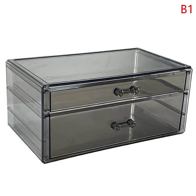 

Ящик для хранения косметики, акриловый прозрачный ящик, разделенный органайзер, большая емкость, настольный компактный пыленепроницаемый ящик для хранения помады