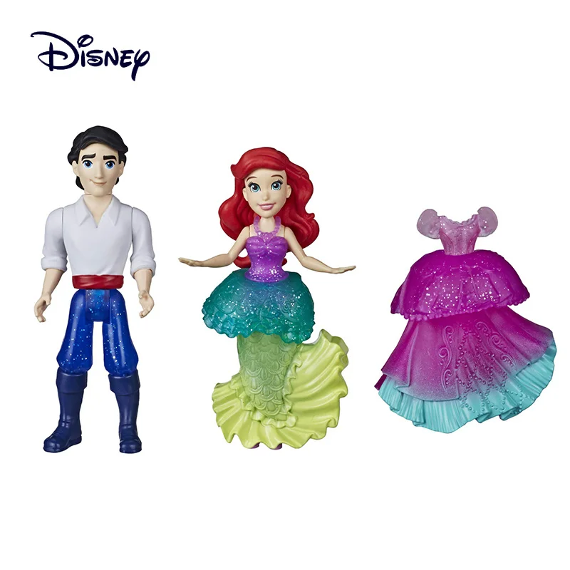 

Disney Princess Ariel and Prince Eric Collectible Small Doll Royal Clips Fashion Toys with Extra Dress Girls Birthday Gift E9044