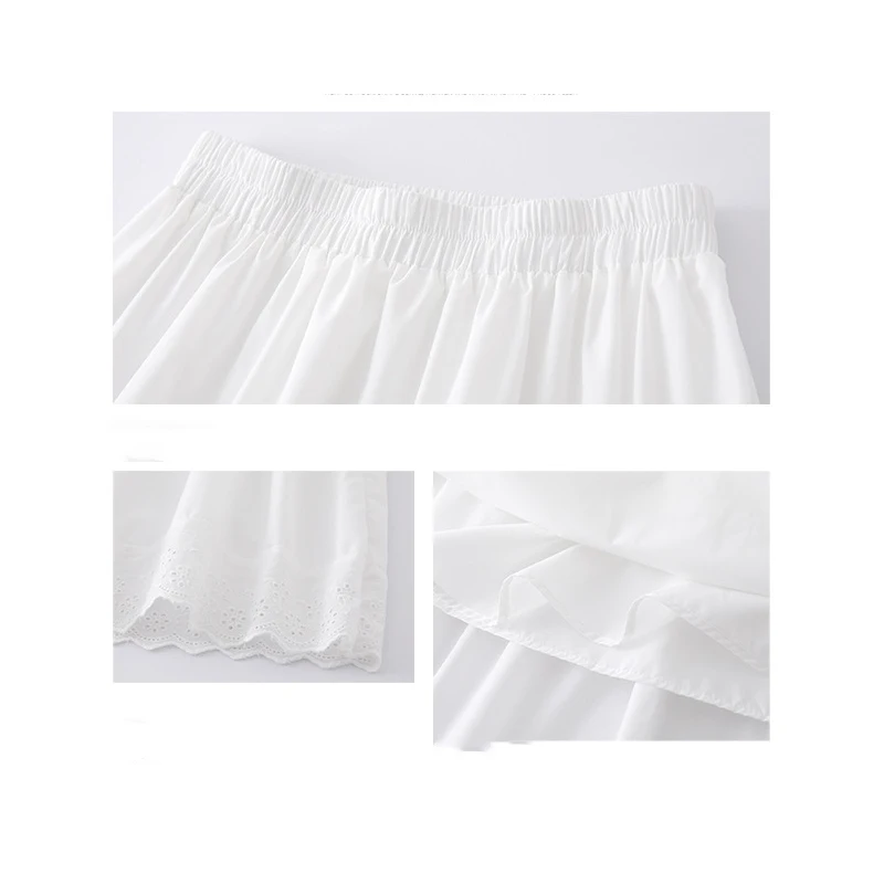 Женская кружевная юбка белая драпированная с высокой талией весна-лето 2024