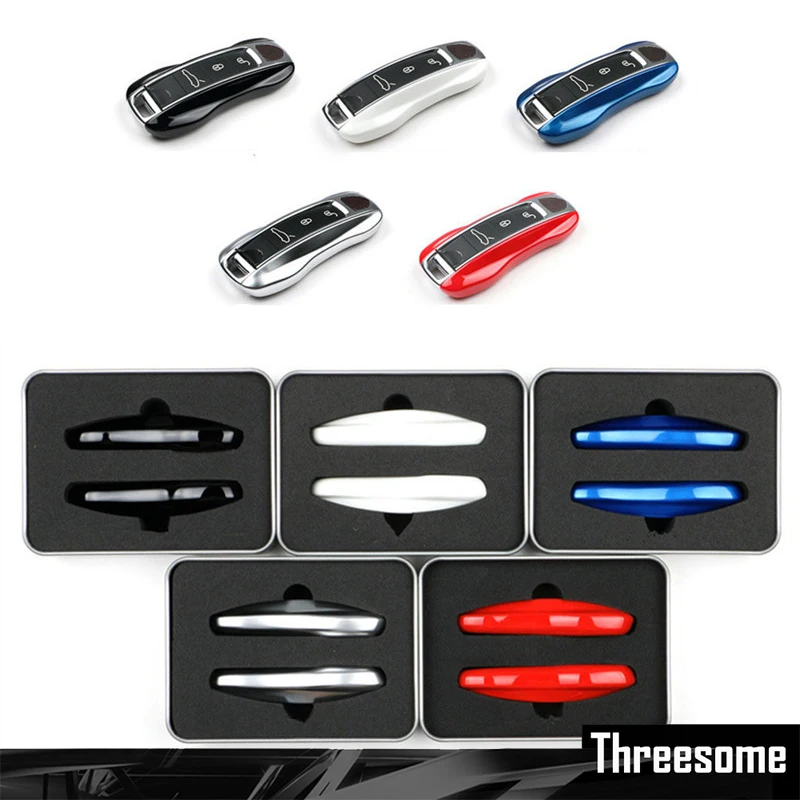 

For Porsche Panamera 17+, Cayenne 2018+ Remote Fob Key Case Shell Cover ABS Red Blue Chrome Black White