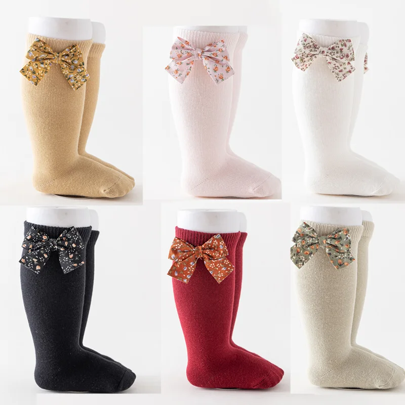

Infant Newborn Baby Girls Floral Bowknot Stockings Leggings Warmer Princess Spring Autumn Knit Hose