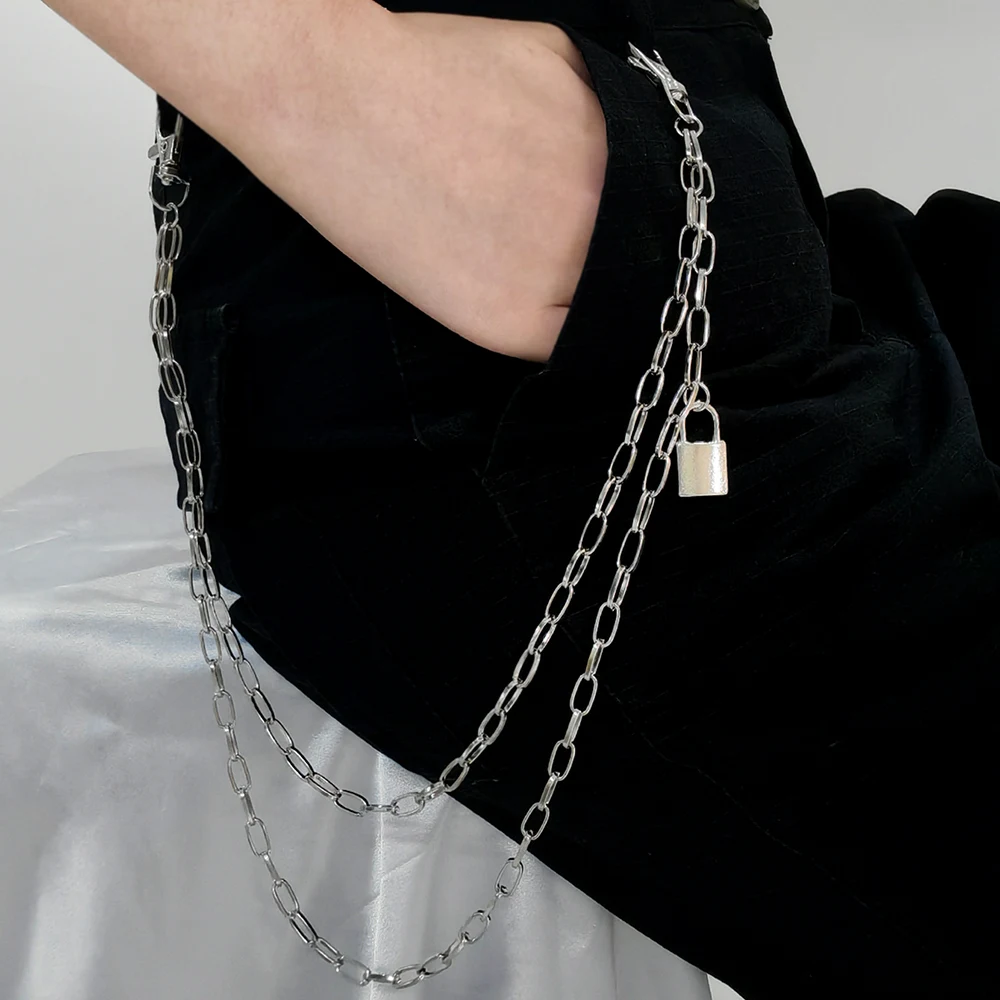 

Punk Rock Metal Pants Waist Chain Men Women Key Chain Big Ring Wallet Keychain Jeans Unisex Hip-hop Jewelry Gift