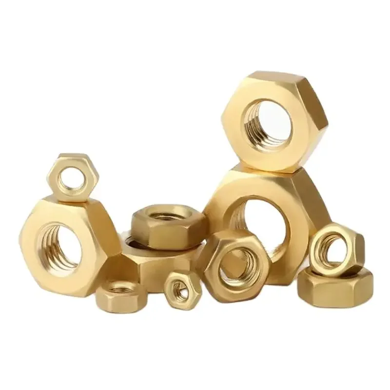 Шестигранные латунные шестигранные гайки M1 M1.4 M1.6 M2 M2.5 M3 M4 M5 M6 M8 M10 M12 M14 M16 M18 M20 M22 M24 M27