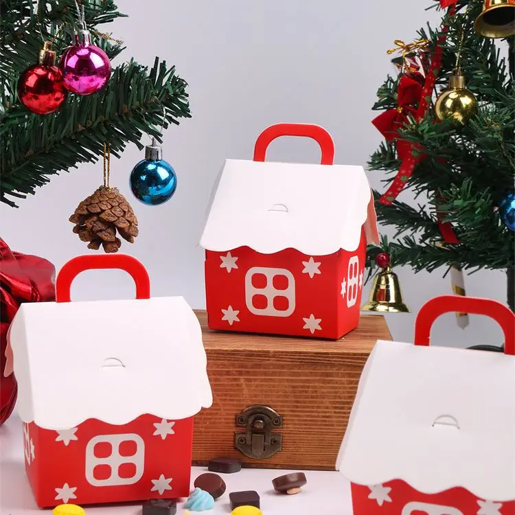 

Party Accessories 10pcs Christmas Gift Box Small House gift Box Friend Child Cute