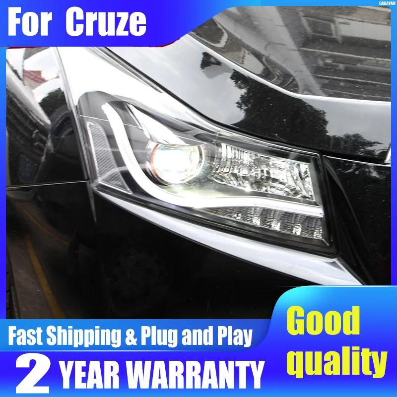 

Фары головного света для Chevrolet Cruze 2009-2015, дневные ходовые огни, светильник Bi, ксеноновая лампа, противотуманные фары, автомобильные аксессуар...