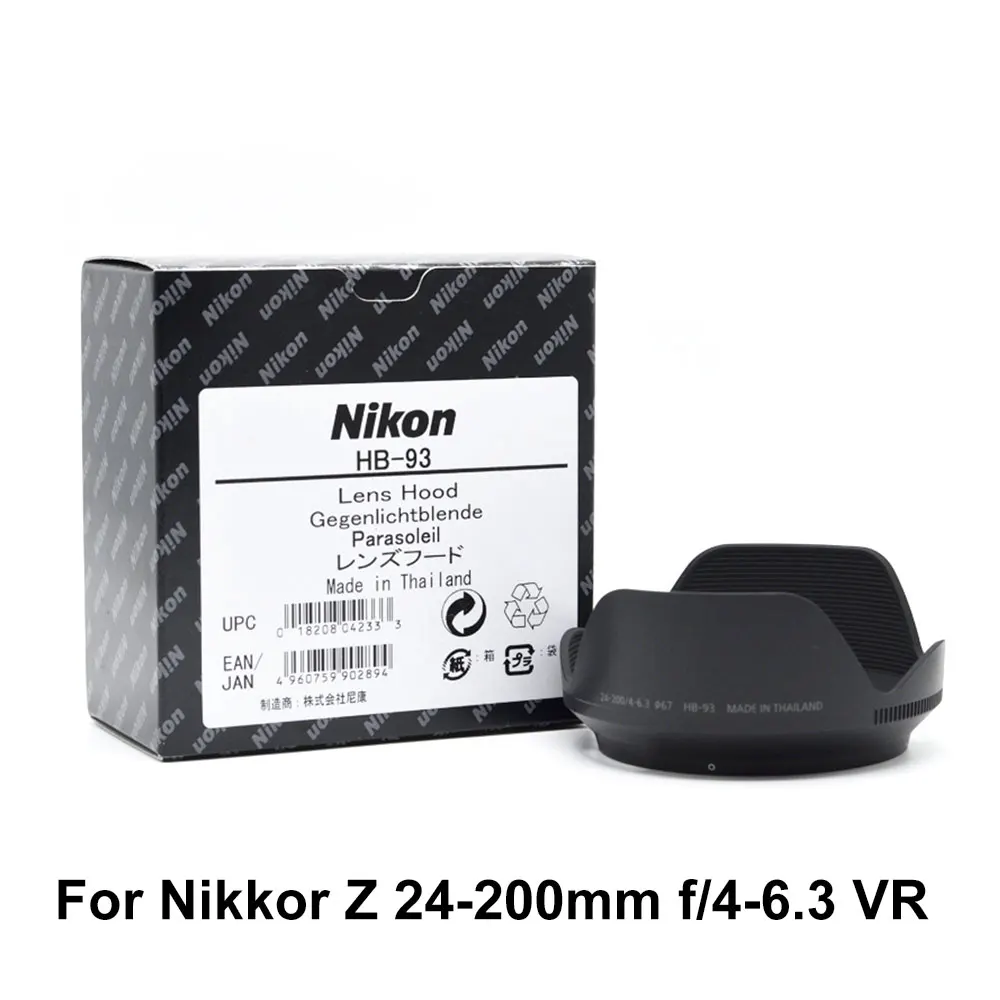 

New Original Lens Hood Nikon HB-93 HB93 for Z 24-200mm F/4-6.3 Z24-200/4 6.3 VR 67mm Camera Accessories