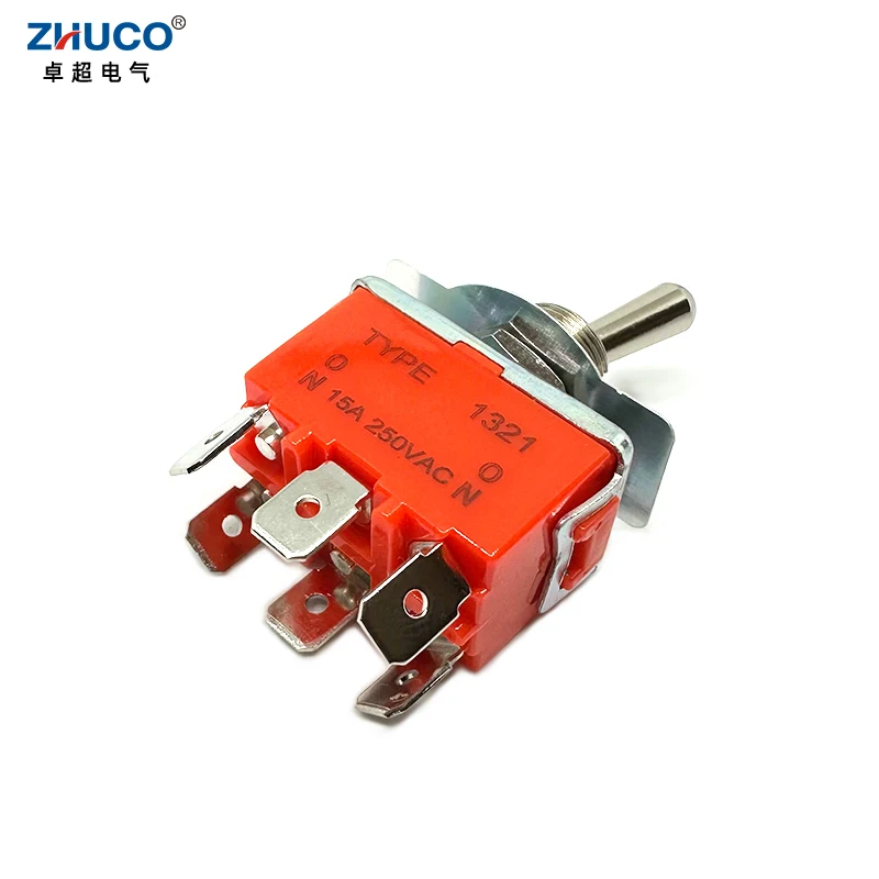 1 шт. 1321C 15A 250 В переменного тока 12 мм монтажное отверстие ВКЛ DPDT 6 клеммных