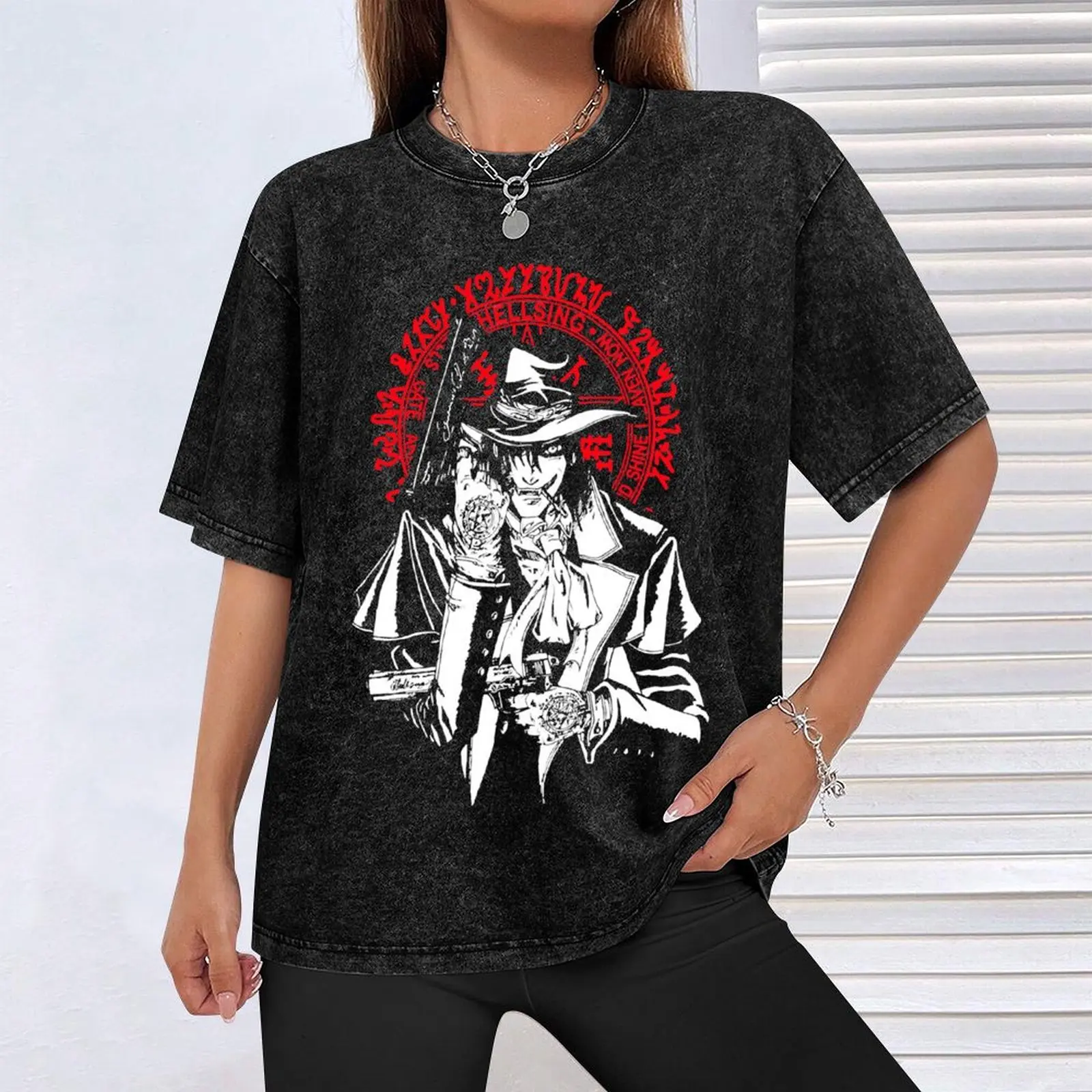 Футболка Hellsing Alucard рубашки с рисунком незаменимая футболка мужская одежда