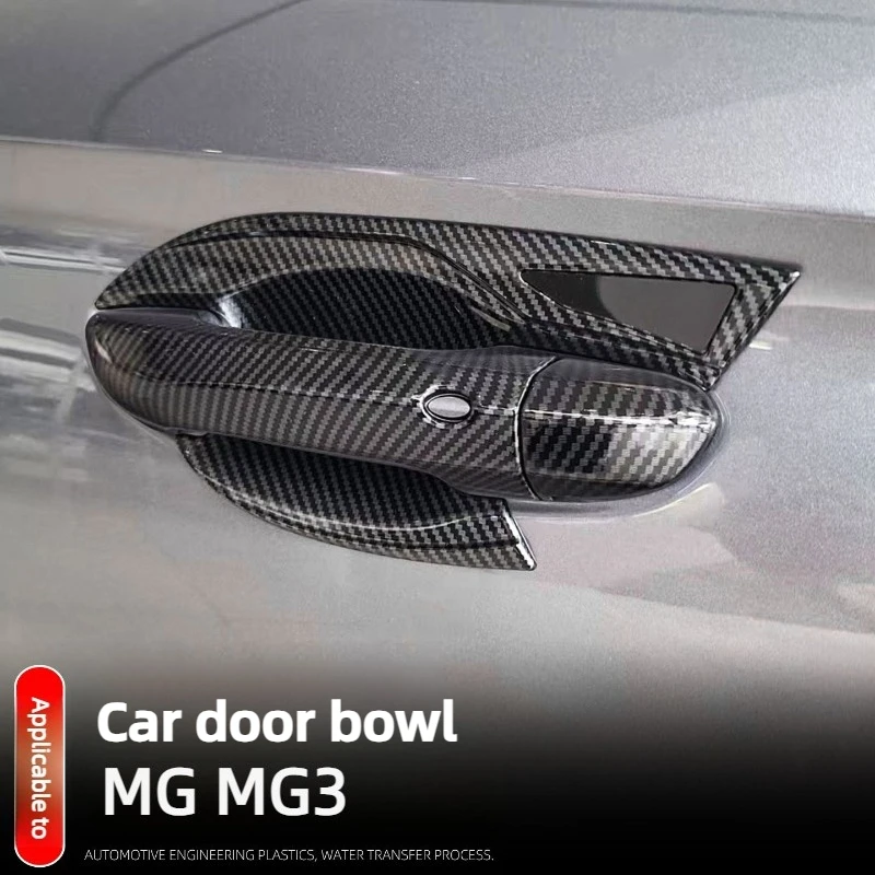 Фото Для MG MG3 Hybrid 2024 2025: наклейка на автомобиль из АБС-пластика, карбоновый стиль, накладка на рамку дверной ручки, декоративные аксессуары для экстерьера №3