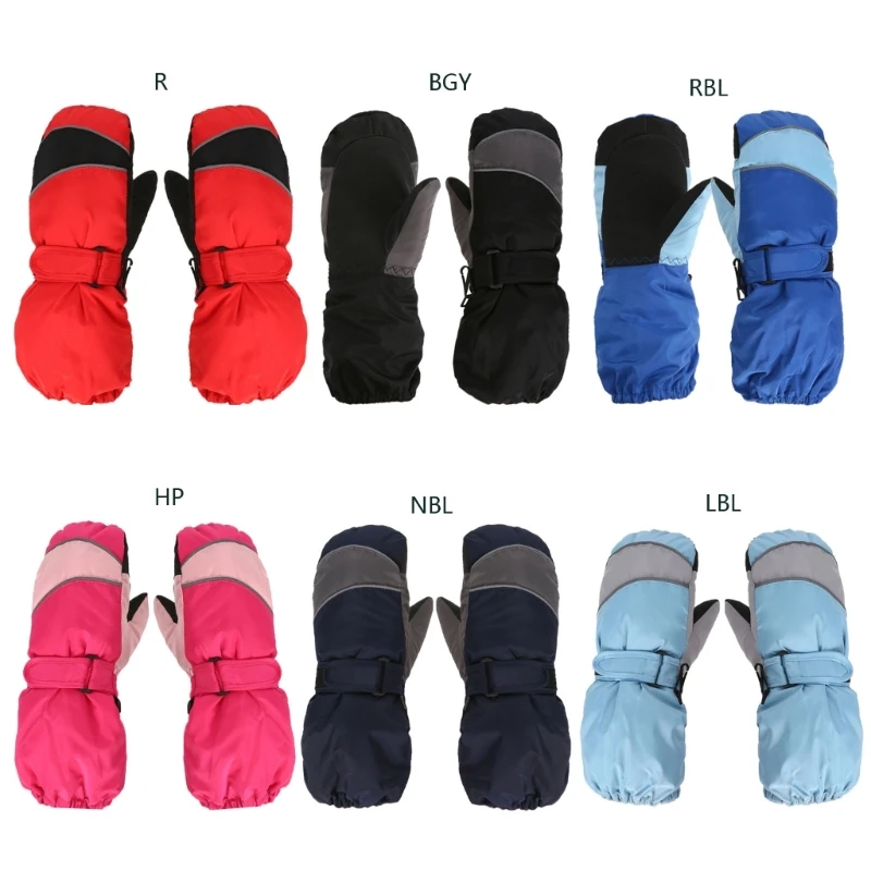 

1 пара прочных лыжных перчаток для детей, ветрозащитные зимние теплые варежки, мягкие снежные перчатки для зимних видов спорта и