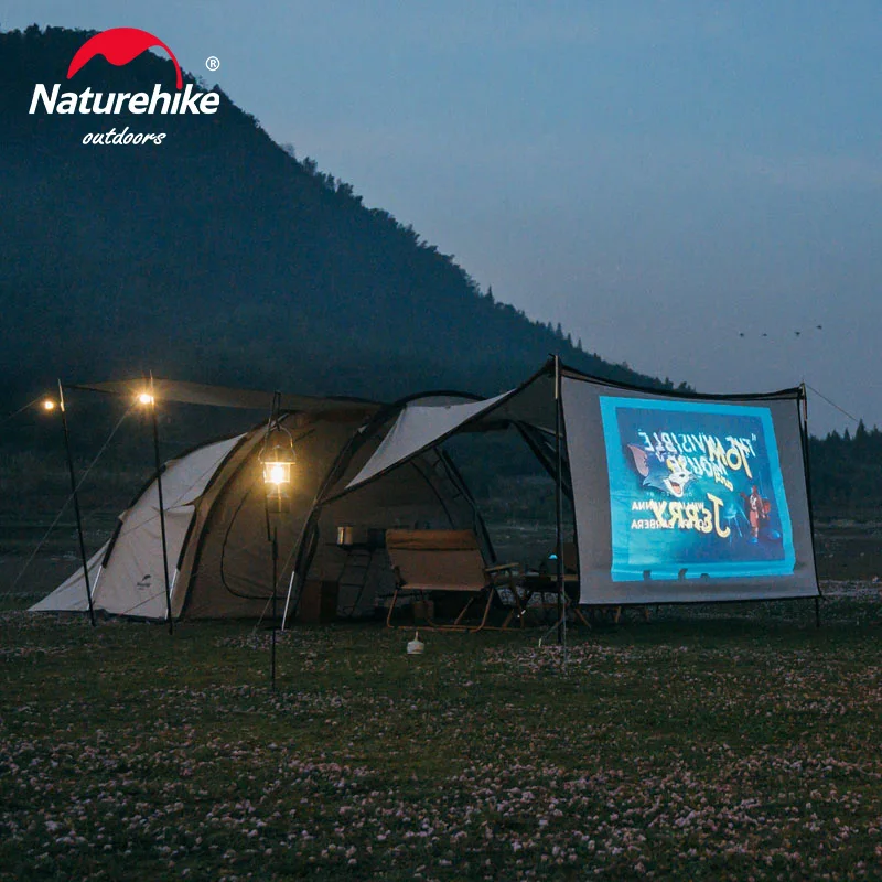 Naturehike Camping Tent Large Area Tent 4-6 Person Tunnel Tent Outdoor Movie Screen Tent Family Travel Tent Waterproof Car Tent