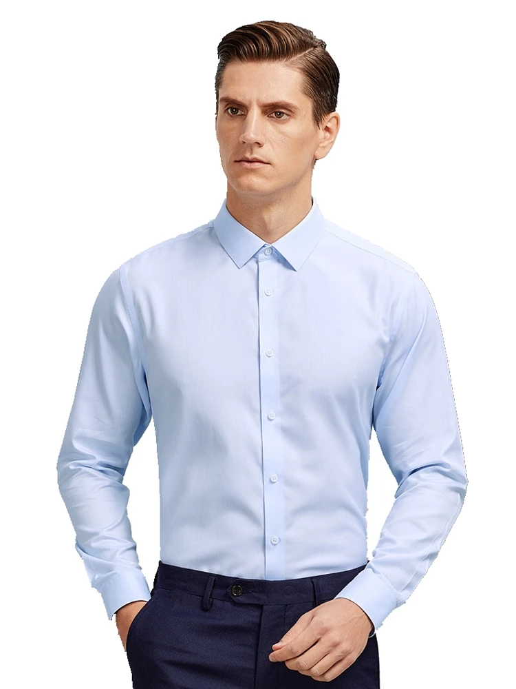 Рубашка мужская с длинным рукавом двусторонняя хлопковая легкая в уходе |