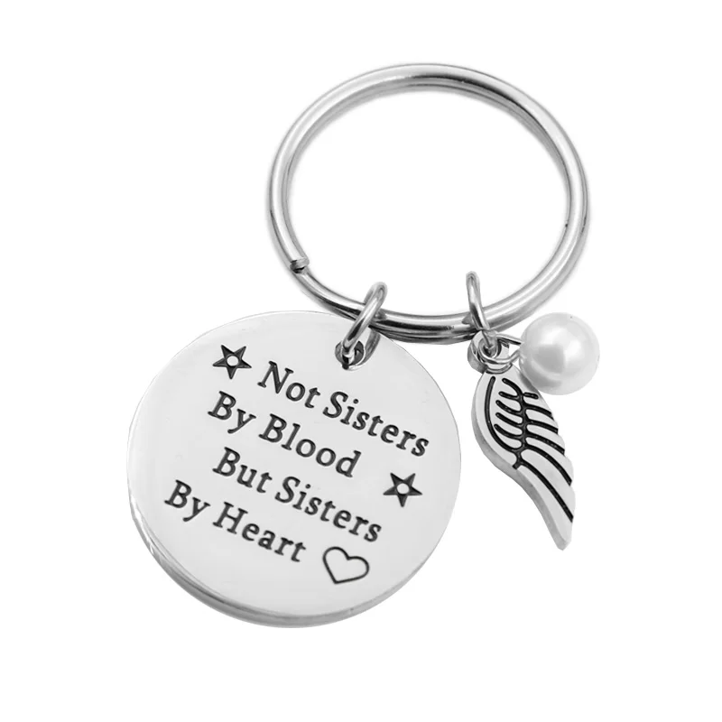 

Creative Cute Keychain Good Sister Keychain "Not Sisters By Blood But Sisters By Heart" Friendship Jewelry for Girls Gift