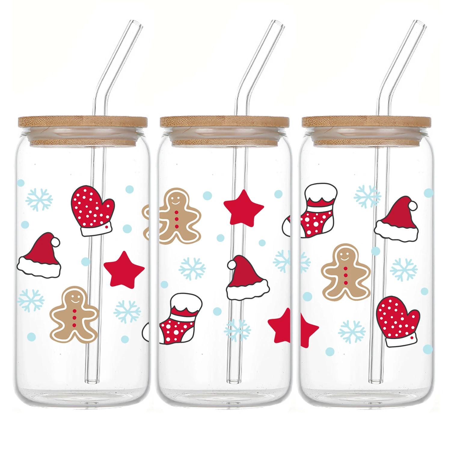 1 шт. 3d принт шляпа Санта-Клауса стеклянная банка 16 унций для пива с крышкой и