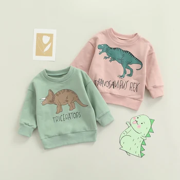 2021-11-15 Lioraitiin 0-6Years Toddler Baby Girl Boy Autumn Shirt Clothing Long Sleeve Animal Printed Top 2Styles 1