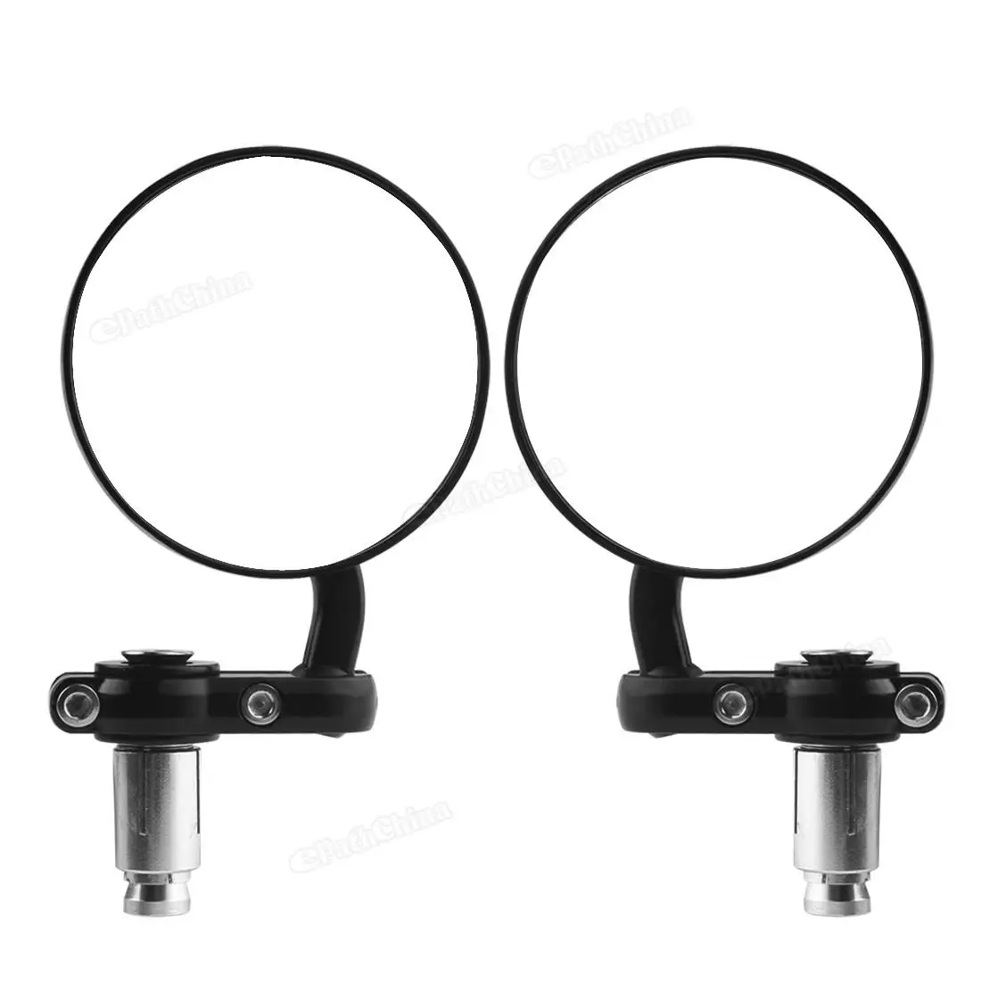 Купи 2Pcs Universal Motorcycle Side Mirror Aluminum Black 22mm Handle Bar End Rearview Mirror For Motorcycle Motorbike Scooter ATVs за 1,175 рублей в магазине AliExpress