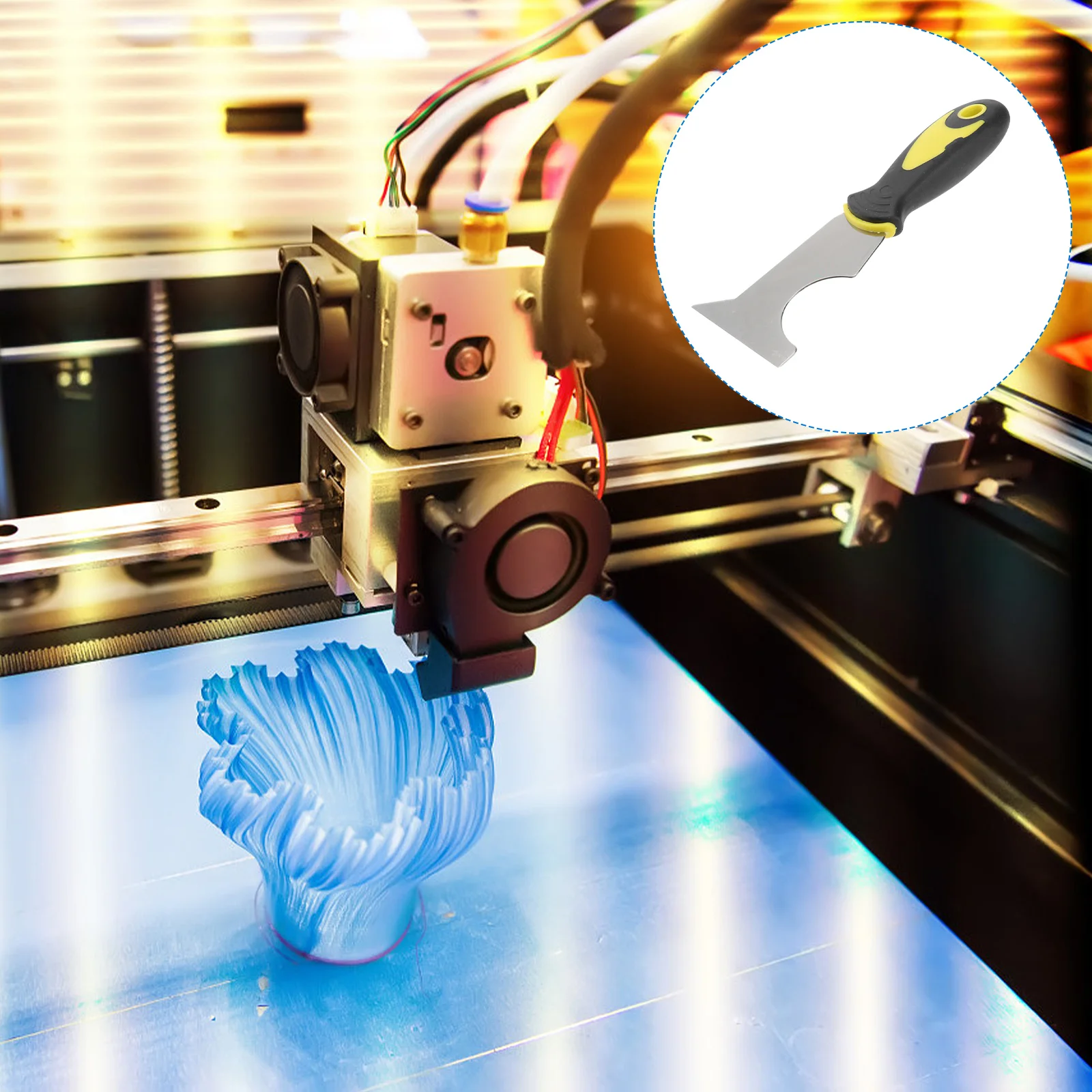 

1Pc 3D Tool Ergonomic Multifunctional Round Edged Comfortable Shovel Tool for 3D Printing