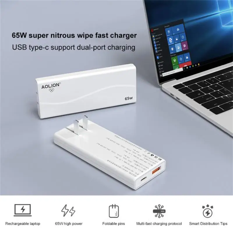 

Universal Fast Charging Adapter Switch Dual-port Gan Charging Power Station For Mobile Phone Computer 2023 Ultra-thin Usb Tape-c