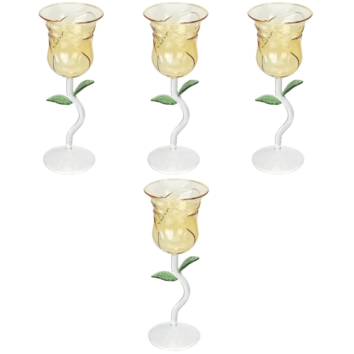 

4pcs Rose Flower Rose Flower Goblet Cocktail Goblet for Valentine's Day