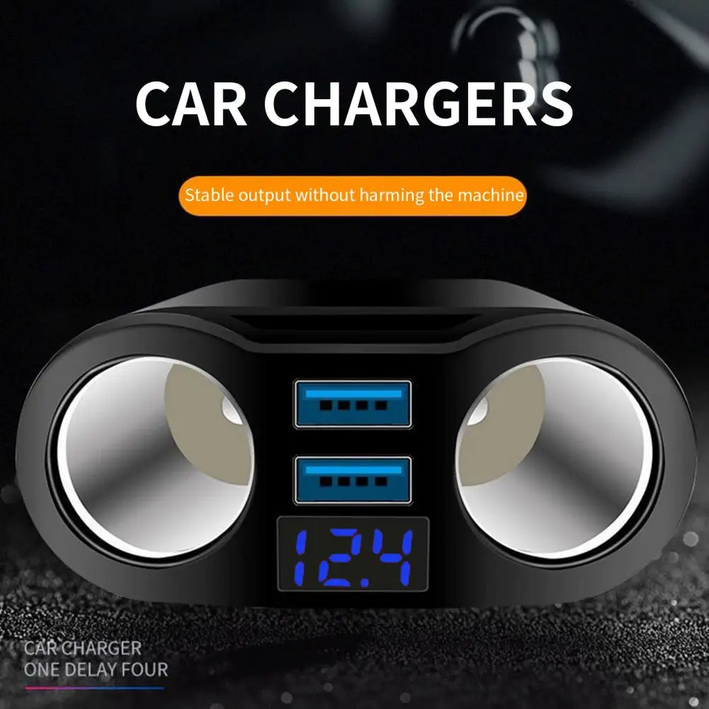 

Car Charger Adapter No Heating Black Power Supply Car Power Adapter Socket Car Phone Charger for Car