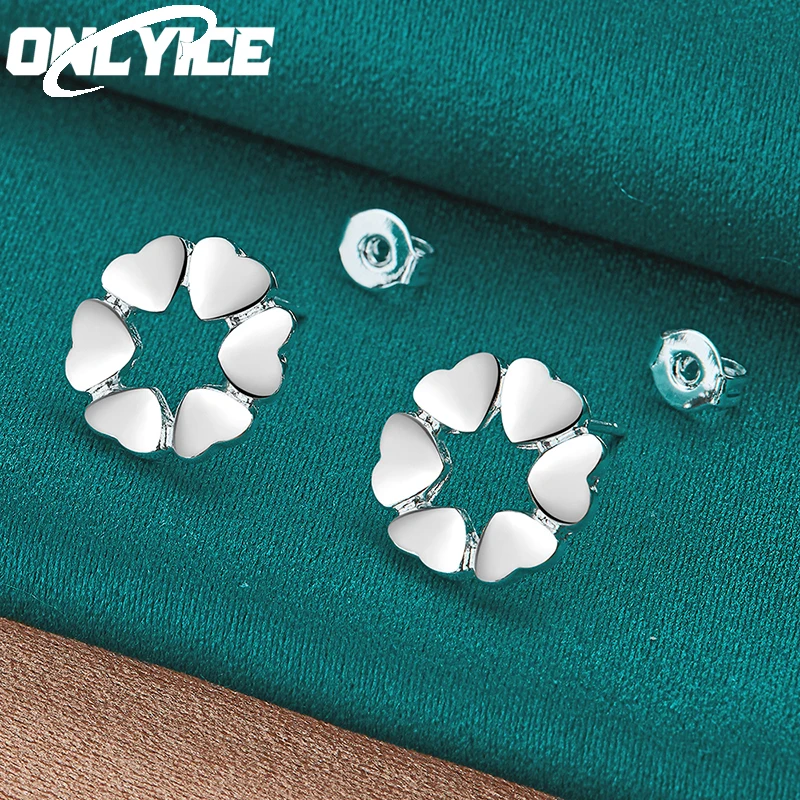 

925 Sterling Silver Six Clover Stud Earring Elegant Wedding Noble Beautiful Fashion Jewelry Free Shipping Factory Price Gift