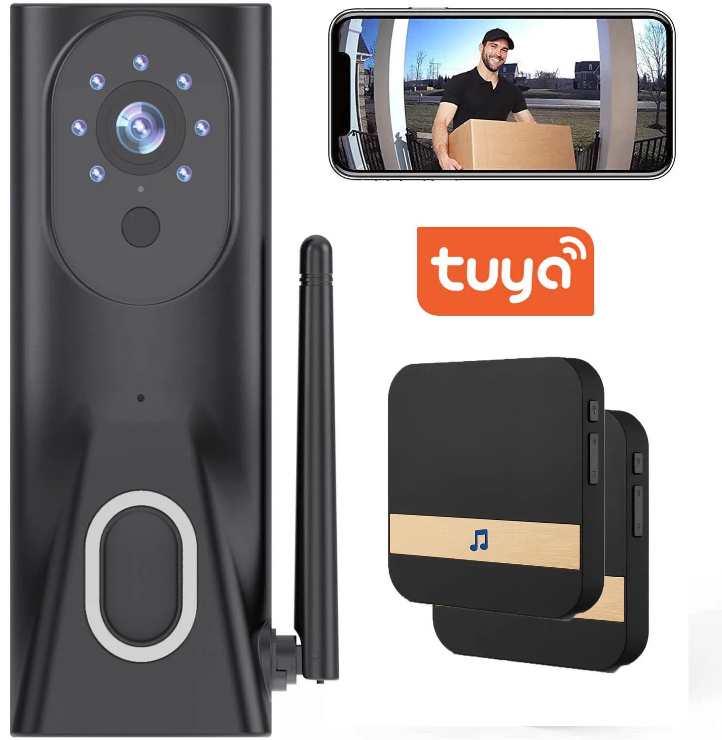 

Умная Wi-Fi камера дверного звонка Tuya с функцией ночного видения