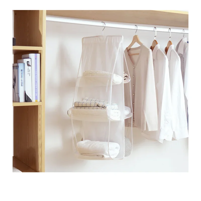 

For Wardrobe Closet Transparent Storage Bag Hanging Handbag Organizer Door with Hanger Pouch Wall Clear Sundry Shoe Bag