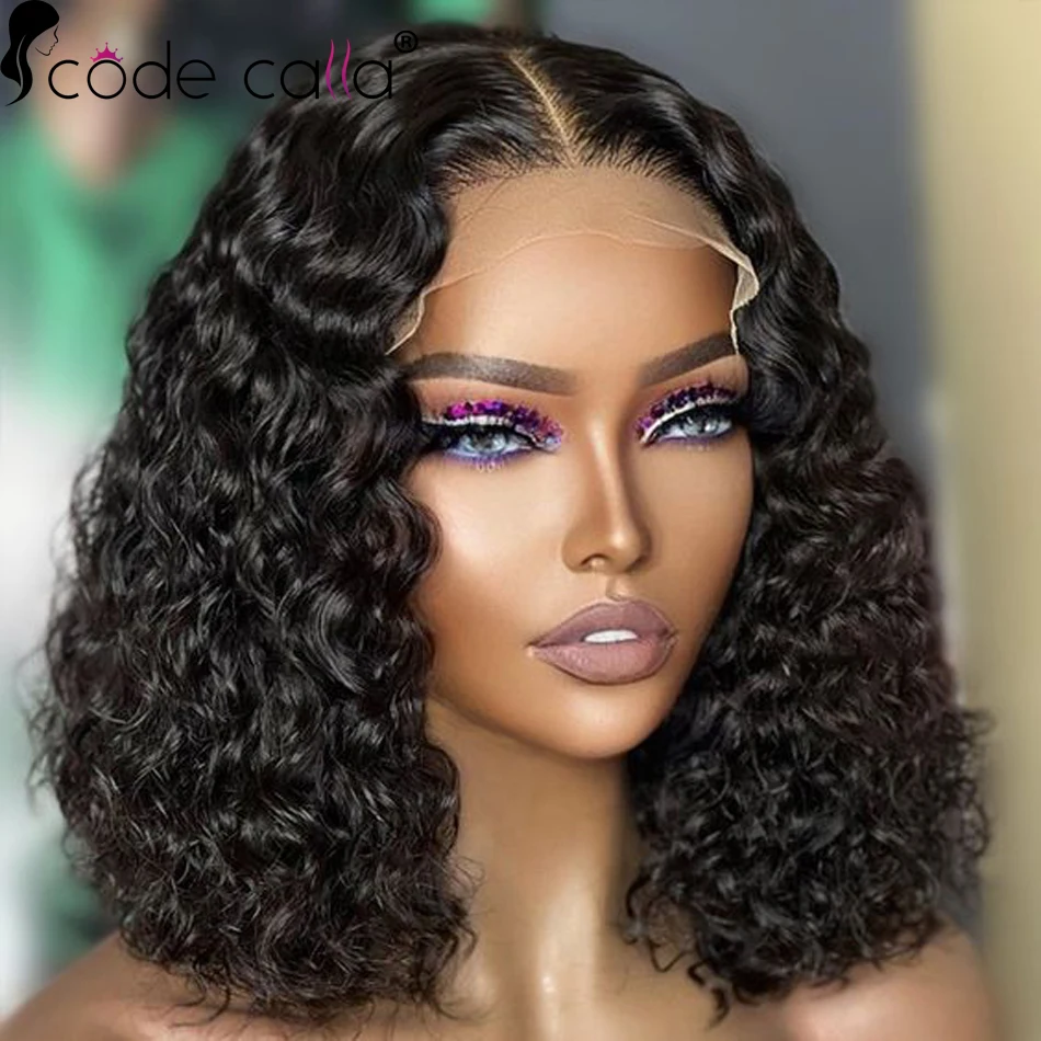 

Brazilian Short Curly Bob Lace Front Human Hair Wigs PrePluck With Baby Hair Deep Wave Frontal Wig For Women Water Wave Lace Wig