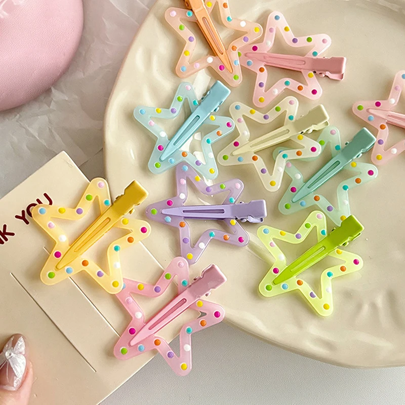 1 шт. красочная звезда BB заколки для волос девочек Y2K Милая заколка женщин простой