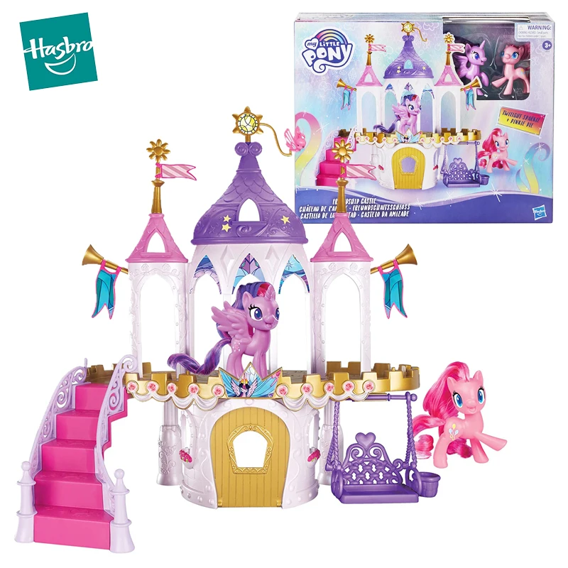 

Original Hasbro My Little Pony Friendship Castle Anime Figure Twilight Sparkle Pinkie Pie The Swing Girls Toys Accessories Gift