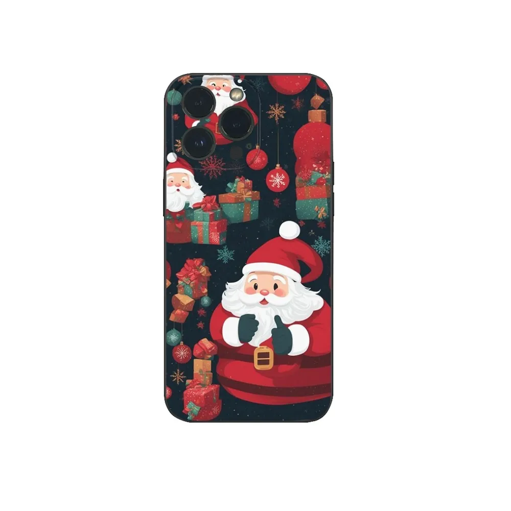Рождественский чехол для телефона IPhone 16 15 14 13 12 Mini 11 Pro XS Max X XR SE5 6 7 8 Plus Мягкий