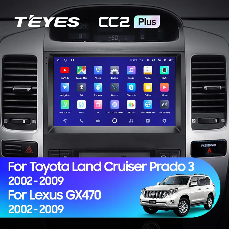 TEYES CC2L и CC2 Plus Штатная магнитола For Тойота Ленд Крузер Прадо J120 Лексус ЖХ 470 Toyota Land
