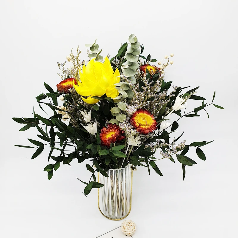 

Natural Dried Flowers For County Wedding Decor Bouqet Nordic-Style Home Coffee Table Arrangement Floral Living Room