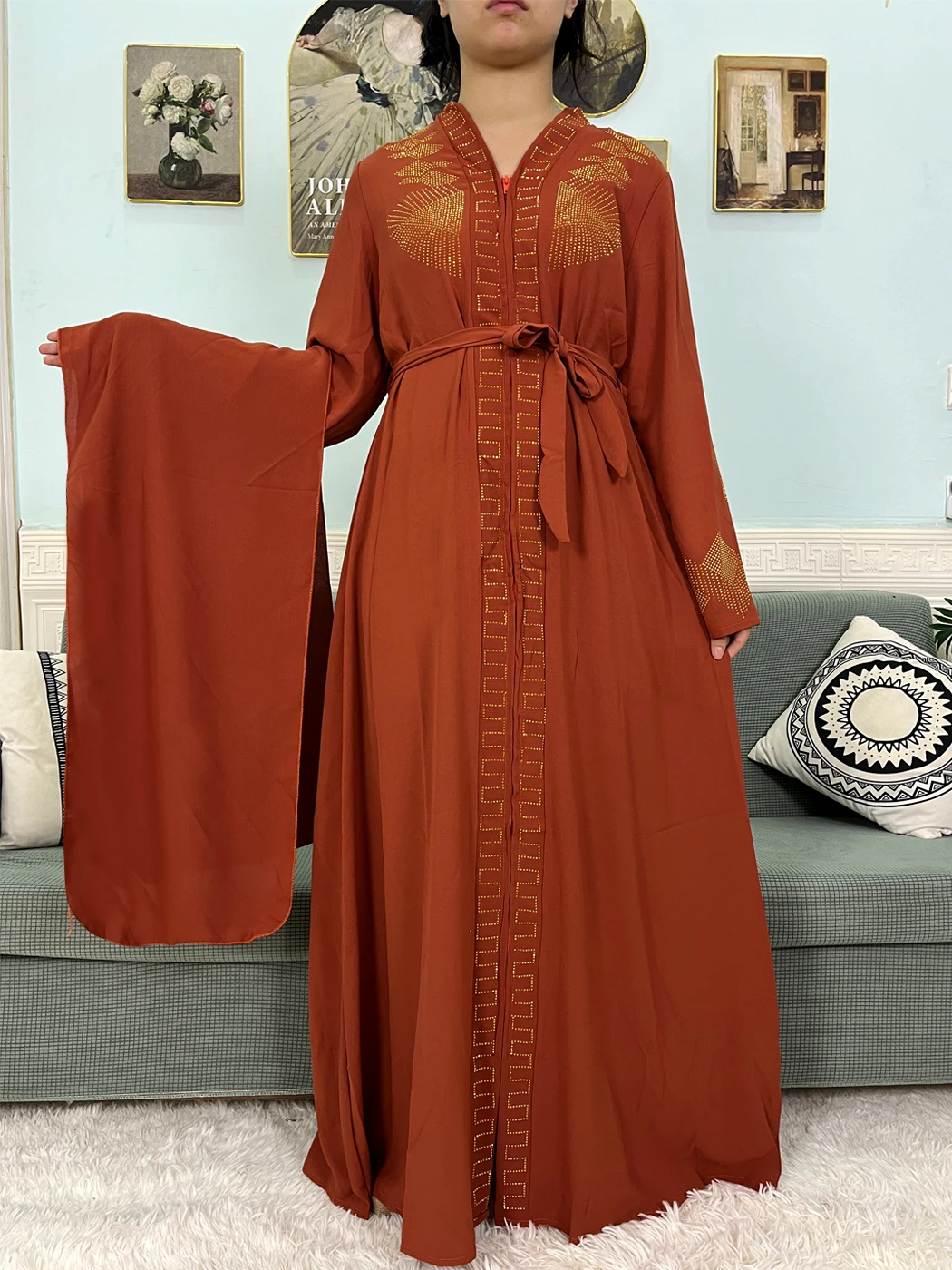 Мусульманские шифоновые абайи для женщин 2024 Дубай ислам свободный крой женский