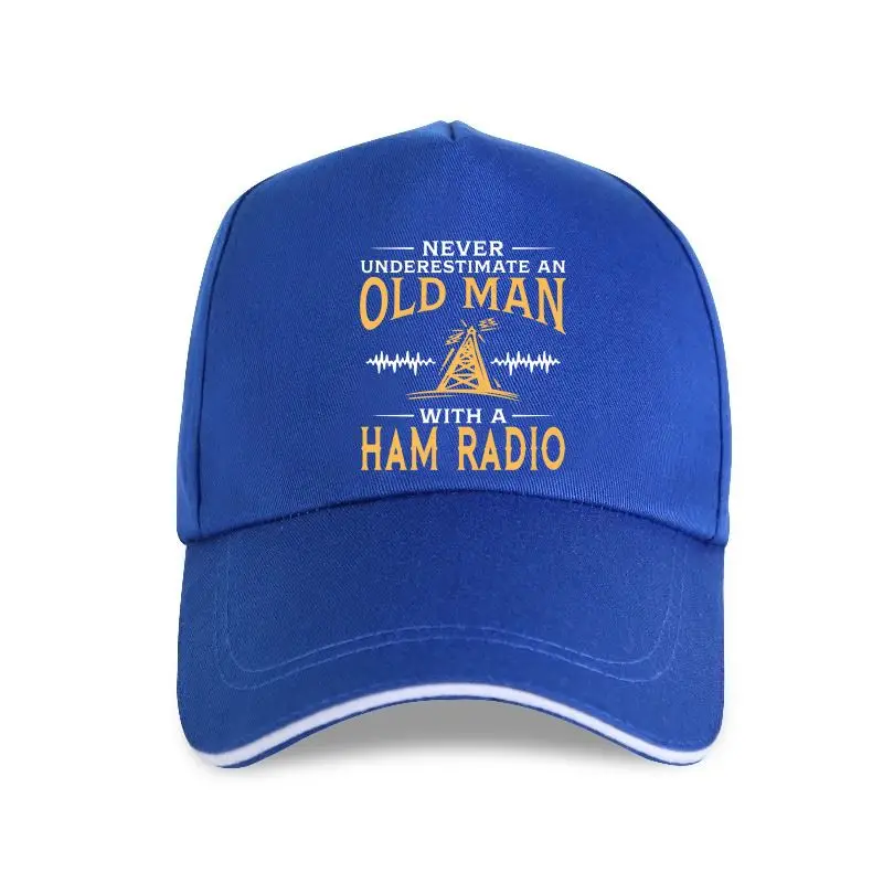 

100% Cotton Never Underestimate An Old Man With A Ham Radio Man Round Neck Baseball cap Guys Punk Designer Streetwear