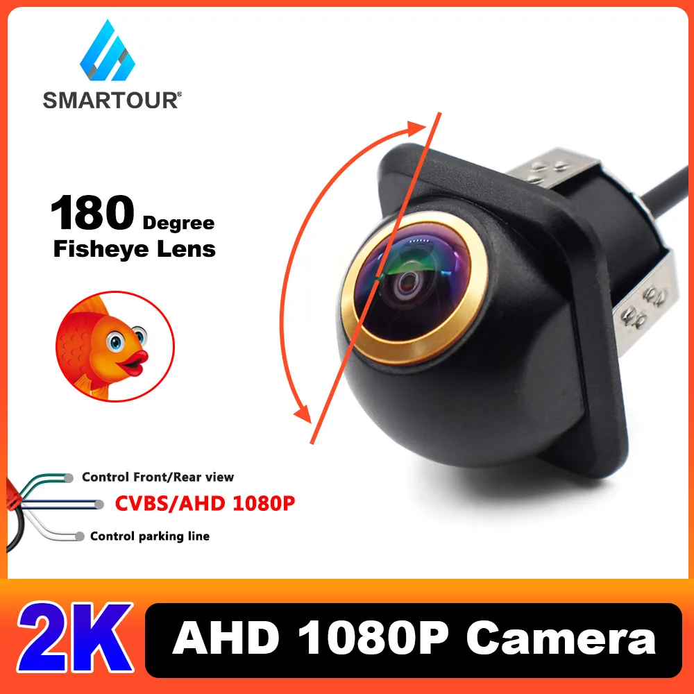 

Smartour 180 Degree AHD 1080P Car Rear View Camera Fish Eye Lens Starlight Night Vision Vehicle Backup 3 Control Fisheye Camera
