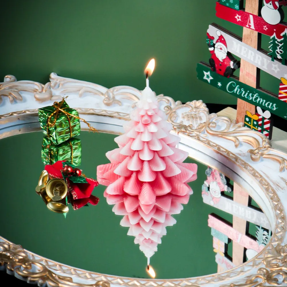 Романтичная силиконовая форма для рождественской елки свечей из сосновой