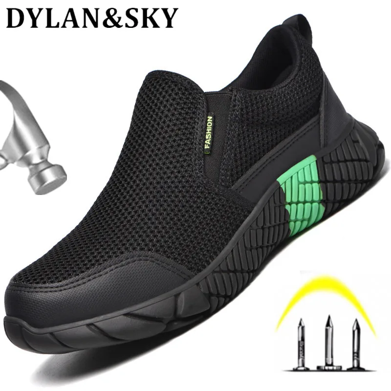 

Indestructible Work Shoes Breathable Safety Shoes Men Working Sneakers Puncture-Proof Industrial Shoes Men Loafers Steel Toe