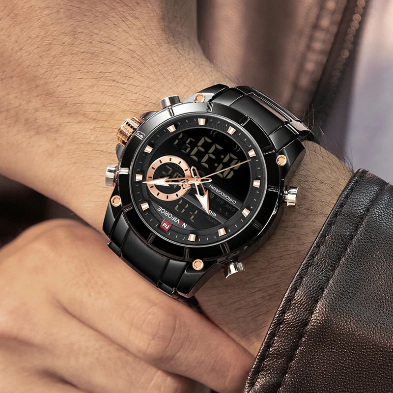 Распродажа! Брендовые Роскошные мужские часы марки NAVIFORCE водонепроницаемые