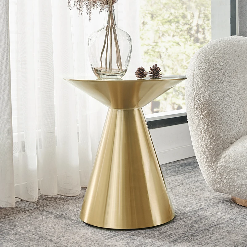 

Маленький кофейный столик XK из нержавеющей стали в итальянском стиле, роскошный круглый чайный столик для гостиной, Диванный боковой столик, круглый стол для спальни