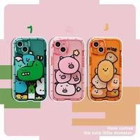 luminous cartoon cute jenga dinosaur monkey pig cover for iphone 11 12 13 pro x xr xs max shockproof phone case iphone 13 case